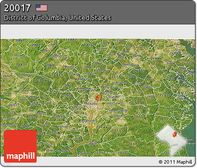 Satellite 3D Map of ZIP Code 20017