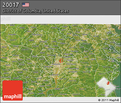 Satellite 3D Map of ZIP Code 20017