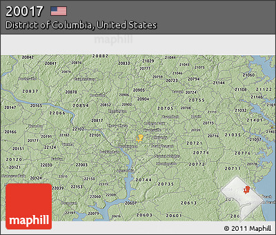 Savanna Style 3D Map of ZIP Code 20017