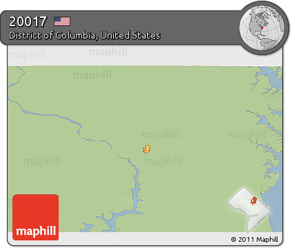 Savanna Style 3D Map of ZIP Code 20017, single color outside