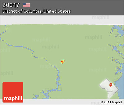 Savanna Style 3D Map of ZIP Code 20017, single color outside