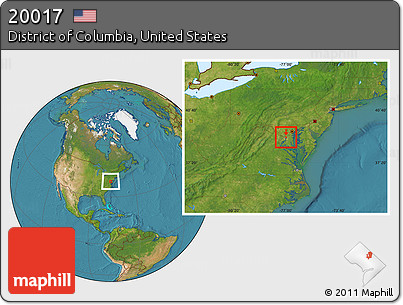 Satellite Location Map of ZIP Code 20017