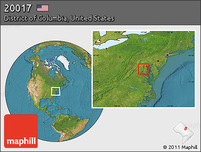 Satellite Location Map of ZIP Code 20017