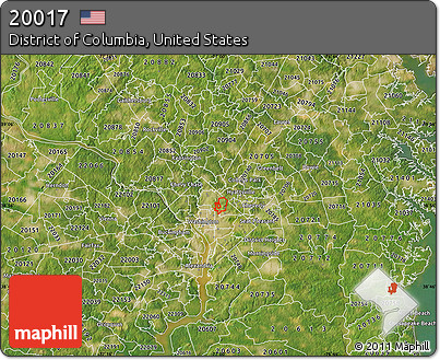 Satellite Map of ZIP Code 20017