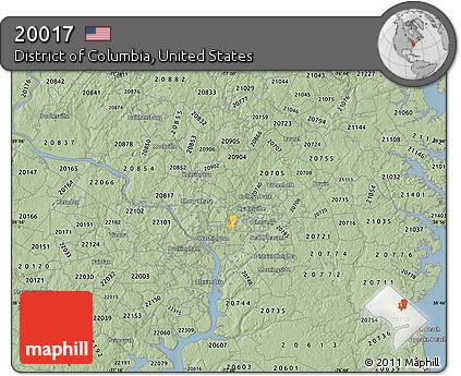 Savanna Style Map of ZIP Code 20017