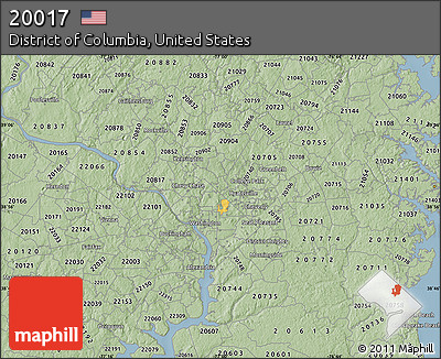 Savanna Style Map of ZIP Code 20017
