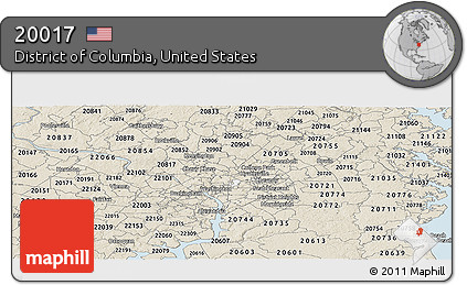 Classic Style Panoramic Map of ZIP Code 20017