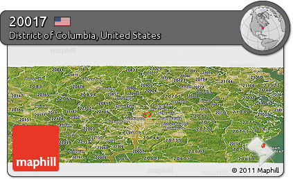 Satellite Panoramic Map of ZIP Code 20017