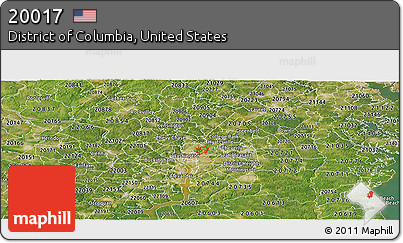 Satellite Panoramic Map of ZIP Code 20017
