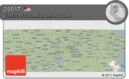 Savanna Style Panoramic Map of ZIP Code 20017