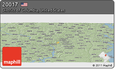 Savanna Style Panoramic Map of ZIP Code 20017
