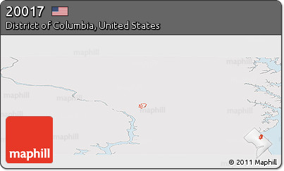 Silver Style Panoramic Map of ZIP Code 20017, single color outside