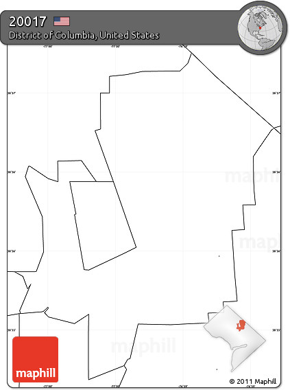 Blank Simple Map of ZIP Code 20017, no labels
