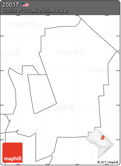 Blank Simple Map of ZIP Code 20017, no labels