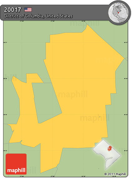 Savanna Style Simple Map of ZIP Code 20017