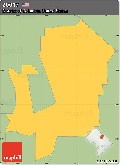 Savanna Style Simple Map of ZIP Code 20017
