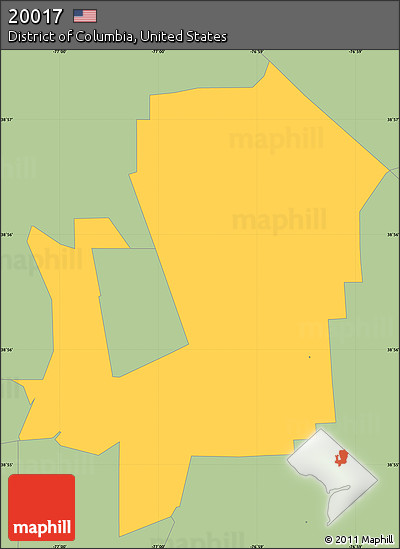 Savanna Style Simple Map of ZIP Code 20017