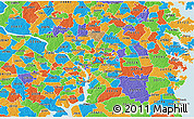 Political 3D Map of ZIP code 20018