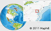 Physical Location Map of ZIP code 20037, highlighted country, highlighted county