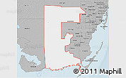Gray 3D Map of ZIP code 00043