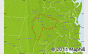 Physical Map of ZIP code 32046