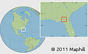 Savanna Style Location Map of ZIP code 32053