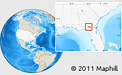 Shaded Relief Location Map of ZIP code 32053, highlighted country, highlighted county