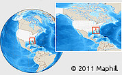 Shaded Relief Location Map of ZIP code 32053, highlighted country, highlighted state, within the entire country