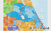 Political Shades 3D Map of ZIP codes starting with 321