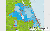 Political Shades Map of ZIP codes starting with 321, physical outside