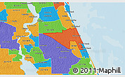 Political 3D Map of ZIP Code 32137