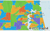 Political 3D Map of ZIP code 32205