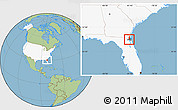 Savanna Style Location Map of ZIP code 32205, highlighted country, highlighted county
