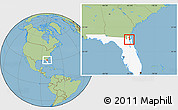 Savanna Style Location Map of ZIP code 32205, highlighted state