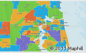 Political 3D Map of ZIP code 32207