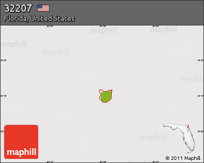 Physical Map of ZIP Code 32207, cropped outside
