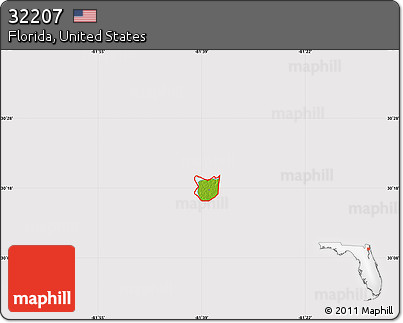 Physical Map of ZIP Code 32207, cropped outside