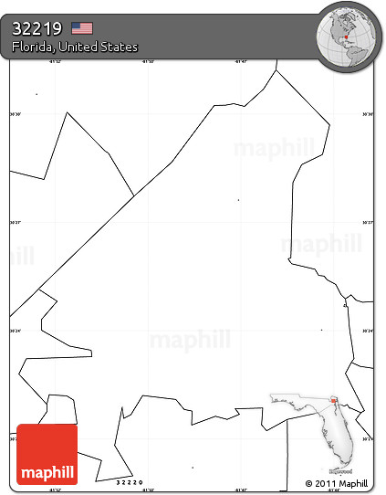 Blank Simple Map of ZIP Code 32219