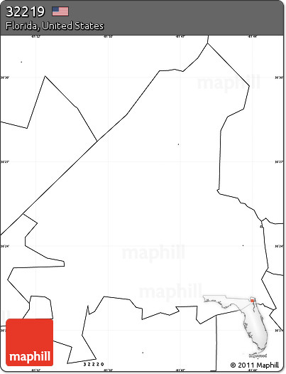 Blank Simple Map of ZIP Code 32219