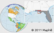 Political Location Map of ZIP code 32401, highlighted country, highlighted state