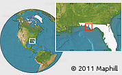 Satellite Location Map of ZIP code 32401, highlighted state