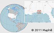 Gray Location Map of ZIP code 32570, highlighted country, highlighted county, hill shading