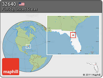 Savanna Style Location Map of ZIP Code 32640, highlighted state