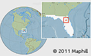 Savanna Style Location Map of ZIP code 32640, highlighted state, hill shading