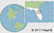 Savanna Style Location Map of ZIP code 32720, highlighted county, highlighted state