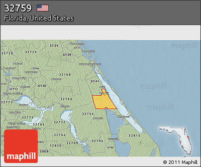 Savanna Style 3D Map of ZIP Code 32759