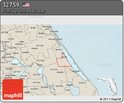 Shaded Relief 3D Map of ZIP Code 32759