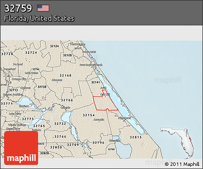 Shaded Relief 3D Map of ZIP Code 32759