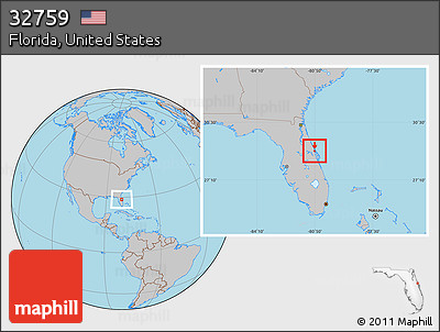Gray Location Map of ZIP Code 32759