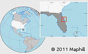 Gray Location Map of ZIP code 32759, highlighted country, highlighted state